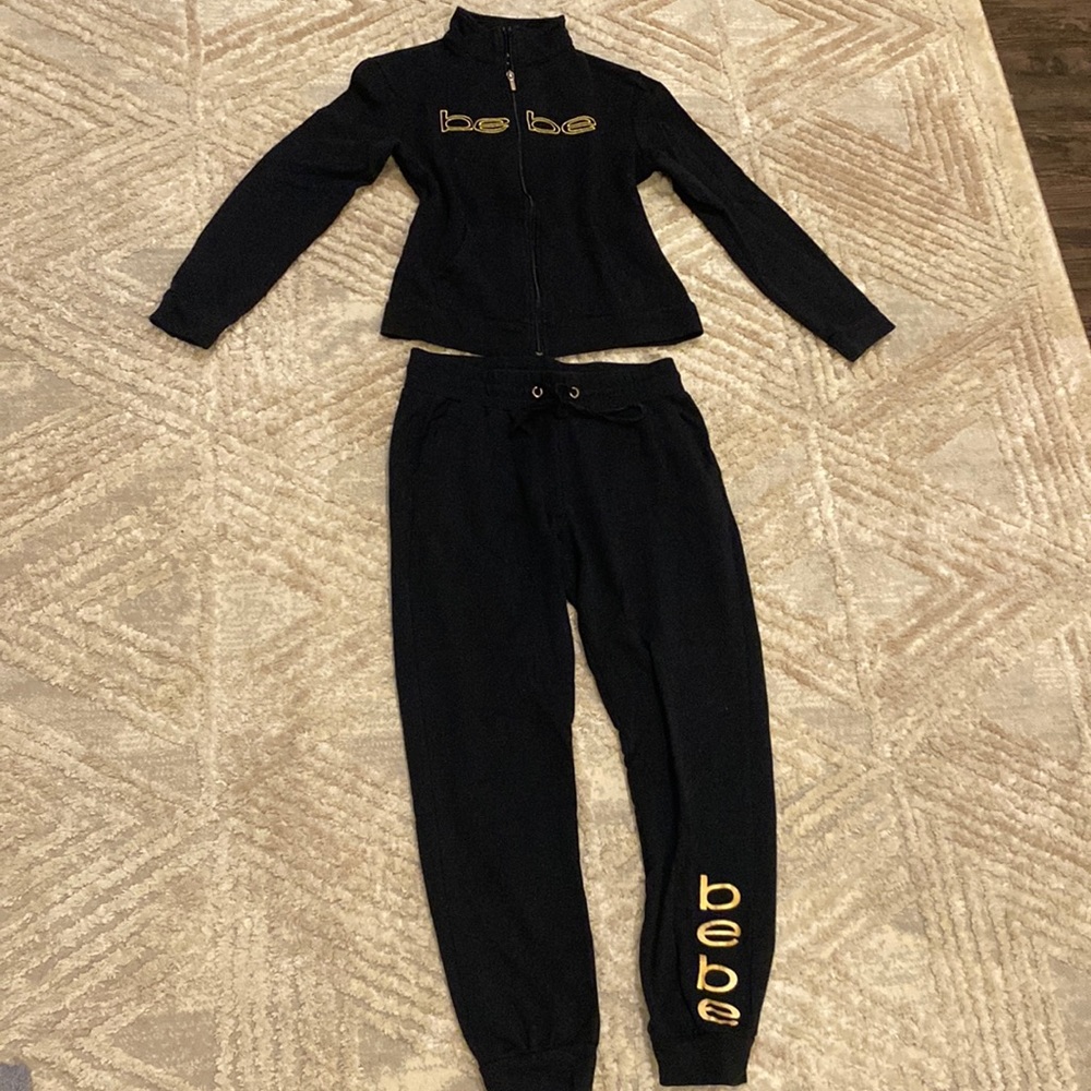 Bebe black sweatsuit set